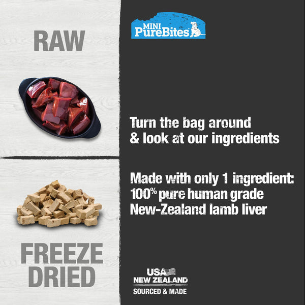 PureBites Mini Trainers Lamb Liver Freeze-Dried Dog Treats