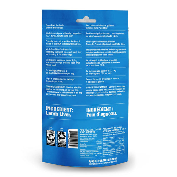 PureBites Mini Trainers Lamb Liver Freeze-Dried Dog Treats