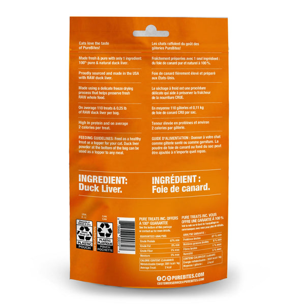 PureBites Duck Liver Freeze-Dried Cat Treats