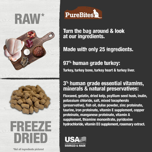 PureBites Turkey Recipe Freeze-Dried Cat Food Topper