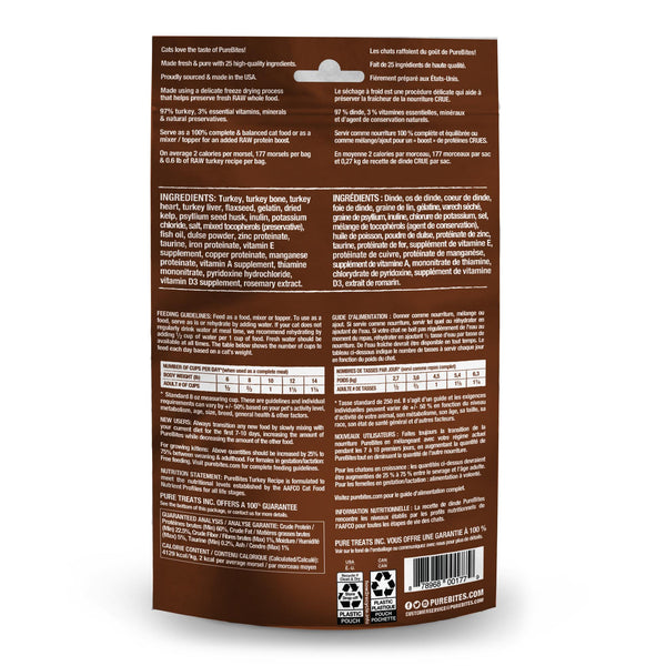 PureBites Turkey Recipe Freeze-Dried Cat Food Topper