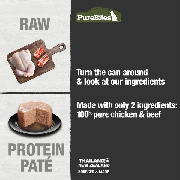 PureBites 100% Pure Chicken & Beef Pates for Cats