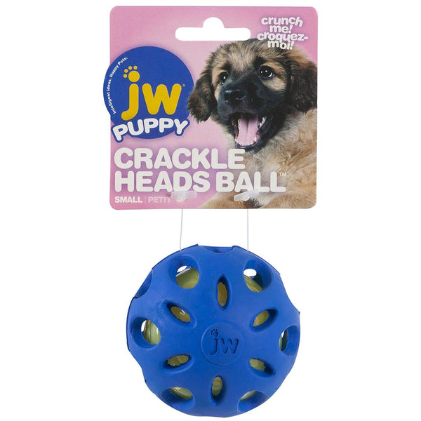 JW Pet Puppy Crackle Heads Ball Dog Toy