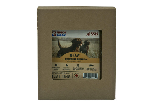 Red Dog Blue Kat Recette complète bœuf Nourriture surgelée pour chien