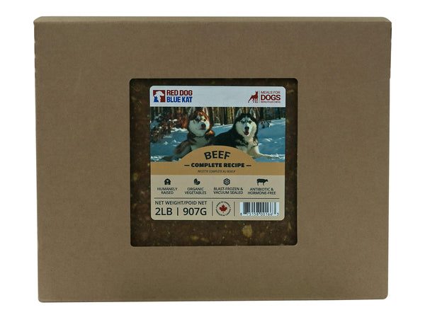 Red Dog Blue Kat Recette complète bœuf Nourriture surgelée pour chien