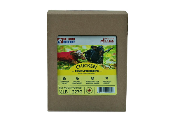 Red Dog Blue Kat Recette complète poulet Nourriture surgelée pour chien