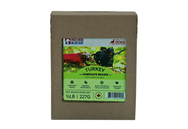 Red Dog Blue Kat Recette complète dinde Nourriture surgelée pour chien