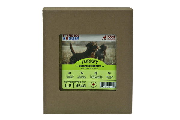 Red Dog Blue Kat Recette complète dinde Nourriture surgelée pour chien