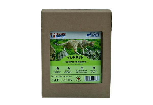 Red Dog Blue Kat Recette complète à la dinde Nourriture congelée pour chats