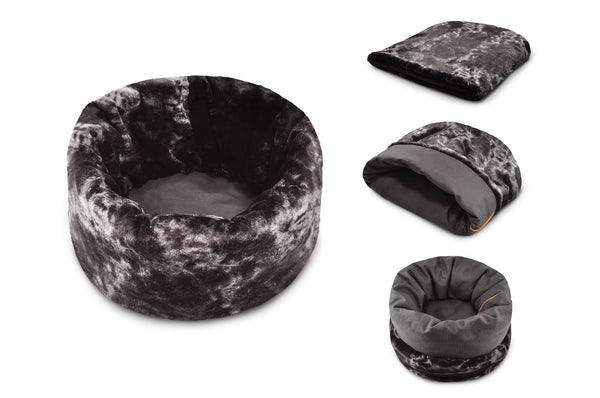 P.L.A.Y. Snuggle Dog Bed, Charcoal Gray