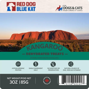 Red Dog Blue Kat Friandises déshydratées pour chiens et chats au kangourou