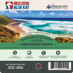 Red Dog Blue Kat Friandises déshydratées pour chiens et chats Fusion kangourou et saumon