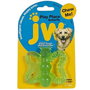 JW Pet Play Place Butterfly Teeth Dog Toy, Color Varies