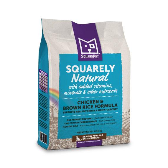 SquarePet Squarely Natural Aliment sec pour chats à base de poulet et riz brun