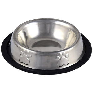 Unleashed Assiette pour chat en acier inoxydable, empreinte de patte