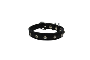 Angel Athens Collier pour chien avec strass, Noir minuit