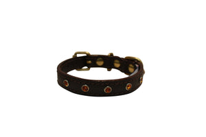 Angel Athens Collier pour chien avec strass, Marron chocolat