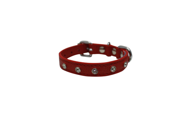Angel Athens Rhinestone Dog Collar, Valentine Red