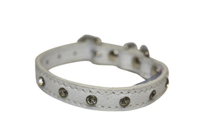 Angel Athens Collier pour chien avec strass, Blanc ivoire