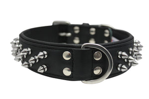 Angel Amsterdam Collier clouté multi-lignes pour chien, Noir minuit