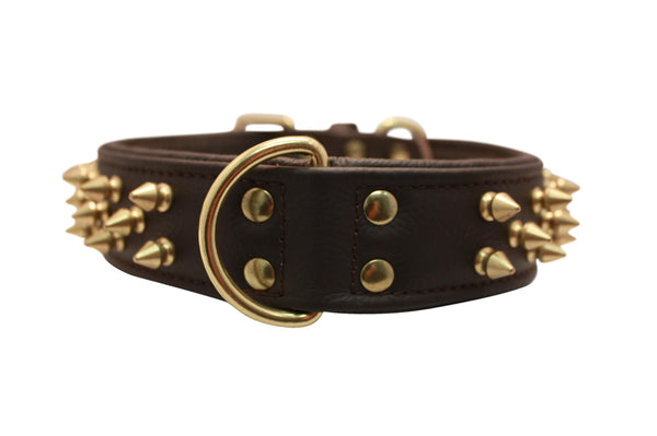 Angel Amsterdam Collier clouté multi-lignes pour chien, Marron chocolat