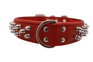 Angel Amsterdam Collier clouté multi-lignes pour chien, Rouge Valentine