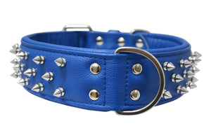 Angel Amsterdam Collier clouté multi-lignes pour chien, Bleu cobalt