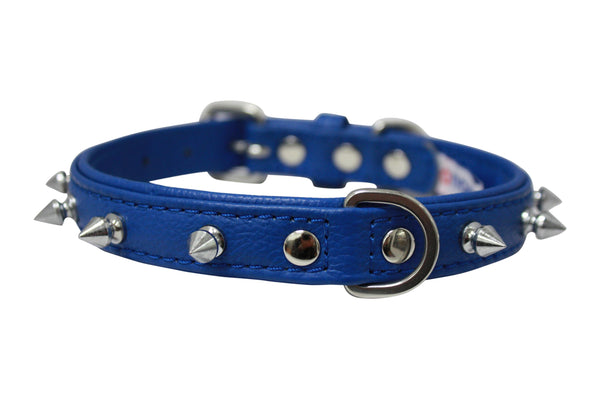 Angel Rotterdam Spiked Dog Collar, Cobalt Blue