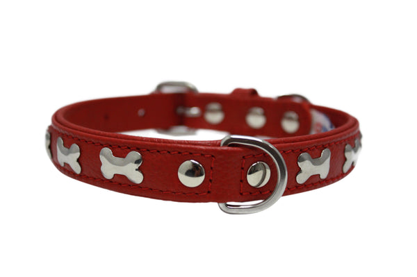 Angel Rotterdam Bones Dog Collar, Valentine Red