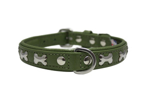 Angel Rotterdam Collier pour chien Bones, Vert Olive