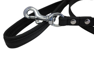 Angel Laisse pour chien Alpine avec poignée rembourrée en cuir, Noir nuit