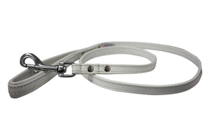 Angel Laisse pour chien Alpine avec poignée rembourrée en cuir, Blanc ivoire