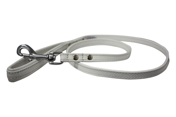 Angel Laisse pour chien Alpine avec poignée rembourrée en cuir, Blanc ivoire