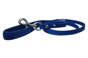 Angel Laisse pour chien Alpine avec poignée rembourrée en cuir, Bleu cobalt