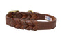 Angel Leather Braided Dog Collar, Brown