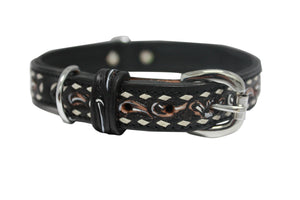 Angel Collier Laredo en cuir pour chien, Noir