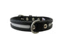 Angel New York Leather Reflective Dog Collar, Black