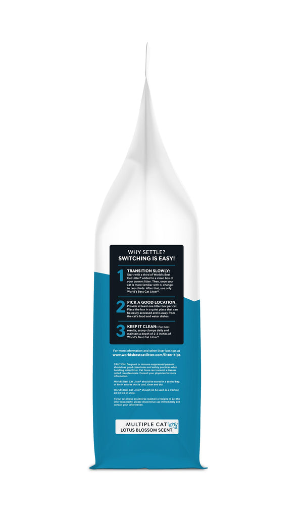 World's Best Litière agglomérante pour chats multiples parfum Lotus Blossom