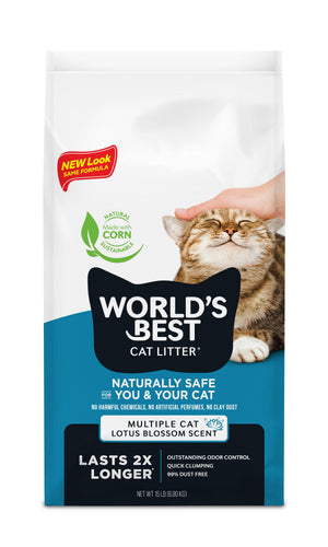 World's Best Litière agglomérante pour chats multiples parfum Lotus Blossom