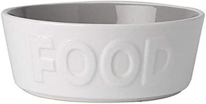 PetRageous Gamelle pour chien Back to Basics NOURRITURE, Blanc/Gris
