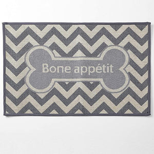 PetRageous Bone Appetit Tapestry Dog Placemat, Taupe, 28 x 18-in