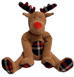 fabdog Floppy Plush Dog Toy, Holiday Reindeer