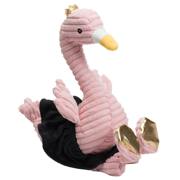HuggleHounds Jouet chien Swanky Swan Knottie, Rose