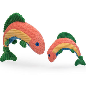 HuggleHounds Raucous Rainbow Trout Knottie Dog Toy