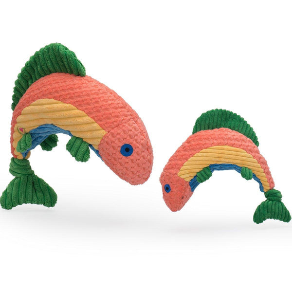 HuggleHounds Jouet chien Raucous Rainbow Trout Knottie