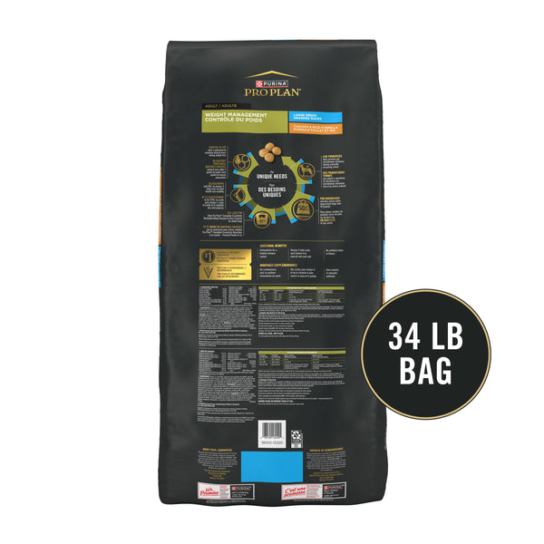 Purina Pro Plan Weight Management Chicken & Rice Large Breed Adult Dry Dog Food, 34-lb