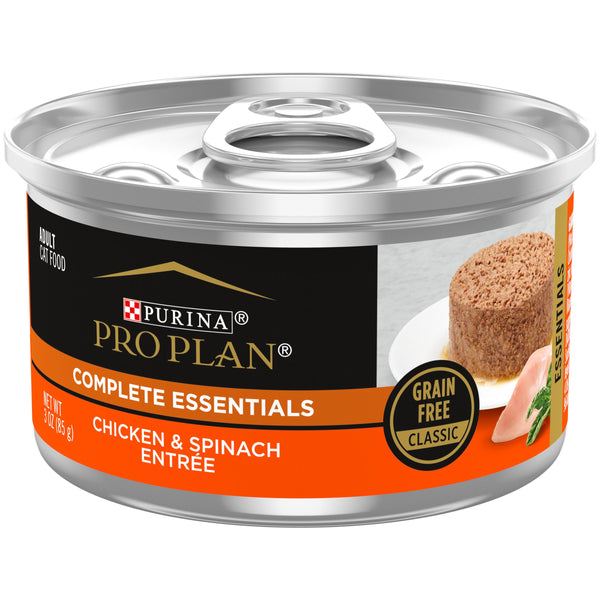 Purina Pro Plan Adulte Sans céréales Entrée classique au poulet et épinards Nourriture humide en conserve pour chats