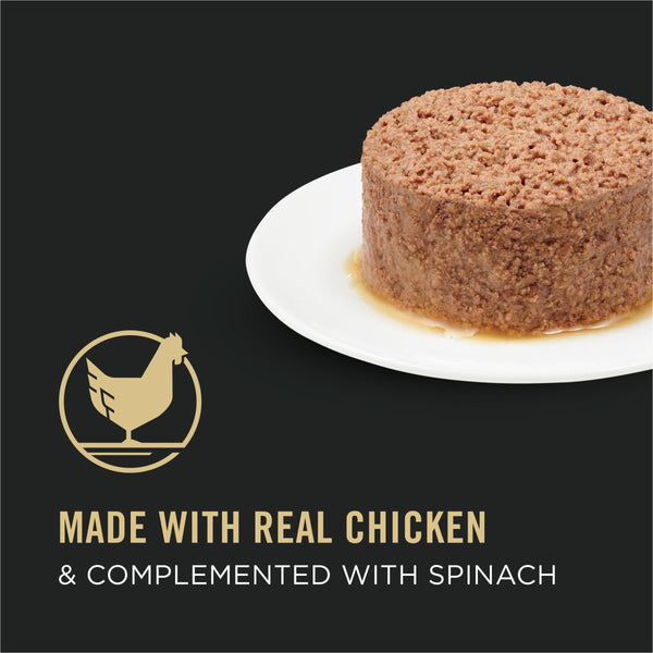 Purina Pro Plan Adulte Sans céréales Entrée classique au poulet et épinards Nourriture humide en conserve pour chats