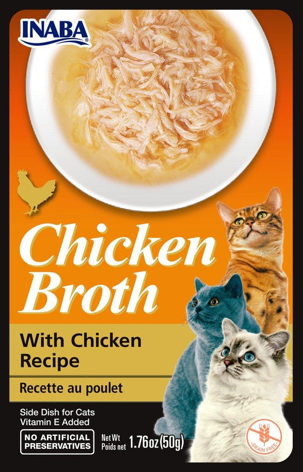 INABA Chicken Broth with Chicken Grain-Free Side Dish for Cats