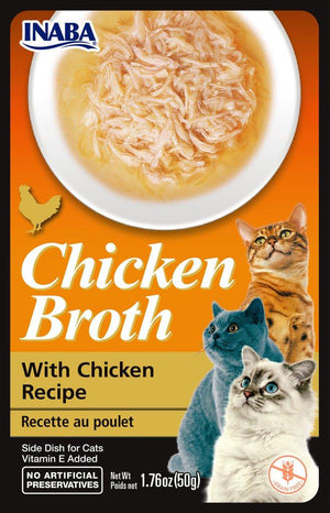 INABA Chicken Broth with Chicken Grain-Free Side Dish for Cats